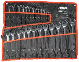 Žiedinių ir plokščių raktų rinkinys, 25 vnt., 6–32 mm, CRV AMIO-04195
