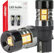 LED lemputės Canbus T10 W5W 9 SMD 3030 baltos 12V 24V amio-04241