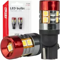 LED lemputės Canbus T10 W5W 9 SMD 3030 baltos 12V 24V amio-04242