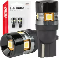 LED lemputės Canbus T10 W5W 5SMD 3030 baltos 12V 24V amio-04239