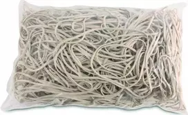 Office Products Biuro gaminiai BIURO PRODUKTAI guminės juostos, skersmuo 120mm, 1,5x2mm, 60% guma, 1000g, pakuotė, balta