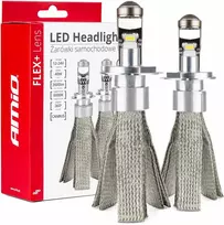 LED žibintų lemputės FLEX+ series H4 lens 12V 24V 6000K Canbus, 2 vnt. AMIO-03658