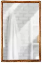 Medinis stačiakampis pakabinamas dekoratyvinis sieninis veidrodis VILDE 40 x 60 cm