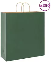 Popieriniai maišeliai 250vnt. su rankenomis, žalios, 45x17x48cm