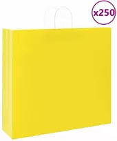 Popieriniai maišeliai 250vnt. su rankenomis geltonos 54x15x49cm