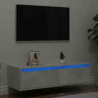 TV staliukas TV spintelė su LED apšvietimu, betono pilka, 100X35,5x25 cm