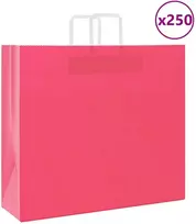 Popieriniai maišeliai 250vnt. su rankenomis, rožinis 54x15x49cm
