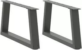 Kavos staliuko kojelės, V formos, 2 vnt., antracito spalvos, 60x(30-31,3) cm, plienas