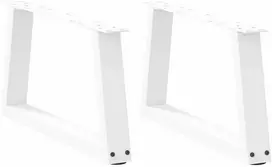 Kavos staliuko kojelės, V formos, 2 vnt., baltos, 50x(30-31,3) cm, plienas