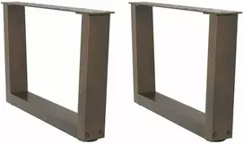 Kavos staliuko kojelės, V formos, 2 vnt., natūralus plienas, 50x(30-31,3) cm, plienas