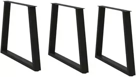 Valgomojo stalo kojos, 3 vnt., juodos, 80x(72-73,3) cm, plienas, V formos