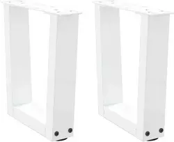 Kavos staliuko kojelės, V formos, 2 vnt., baltos, 40x(30-31,3) cm, plienas
