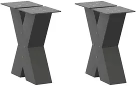 Kavos staliuko kojelės, 2 vnt., antracito spalvos, 40x(30-31) cm, plienas