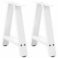 Kavos staliuko kojelės, A formos, 2 vnt., baltos, 50x(42-43) cm, plienas
