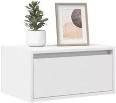 TV staliukas Sieninės naktinės spintelės su LED, 2vnt., baltos