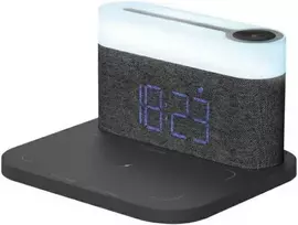 Proove 3-in-1 naktinis prie lovos šviestuvas + Alarm clock Day & Night LED 1200mAh 3W belaidis įkroviklis 15W pilkos spalvos