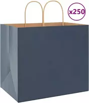 Popieriniai maišeliai 250vnt. su rankenomis, mėlynas 32x22x28cm