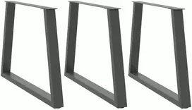 Valgomojo stalo kojos, V formos, 3 vnt., antracito spalvos, 100x(72-73,3) cm, plienas