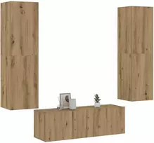 TV staliukas 3 dalių sieninis televizoriaus spintelės komplektas Artisan Oak