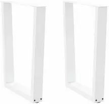 Valgomojo stalo kojelės, 2 vnt., baltos, 60x(72-73,3) cm, plienas, V formos
