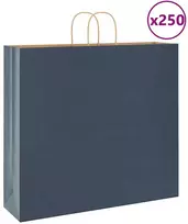 Popieriniai maišeliai 250vnt. su rankenomis, mėlynas 54x15x49cm
