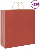 Popieriniai maišeliai 250vnt. su rankenomis raudonos 45x17x48cm