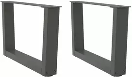 Kavos staliuko kojelės, V formos, 2 vnt., antracito spalvos, 50x(30-31,3) cm, plienas