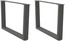 Kavos staliuko kojelės, V formos, 2 vnt., antracito spalvos, 70x(42-43,3) cm, plienas