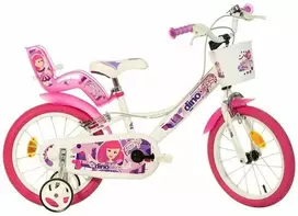 Kids bike Dino Bikes 16" Baltas with pink print