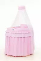 Pintas kūdikio lopšys su uždanga naujagimiui rožinis Little Princess