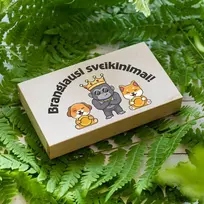 Medinė pinigų dėžutė "Brangiausi sveikinimai"