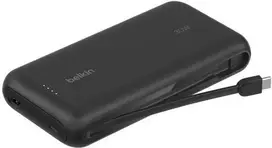 Powerbank Belkin Powerbank 20 000 mAh, 30W, įmontuotas kabelis USB-C, USB-C, USB-A, juoda