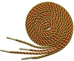 RAINBOW Stori apvalūs batraiščiai 6 mm 120 cm su sidabro spalvos antgaliais, trispalviai