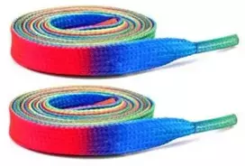RAINBOW Įvairiaspalviai plokšti batraiščiai 8 mm 120 cm, spalva 1