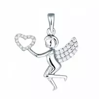 Sidabrinis pakabukas su cirkoniais "Angelas" Brasco 57305