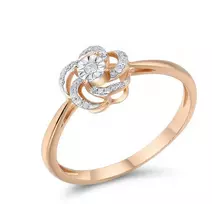 Auksinis žiedas su briliantais Brasco 60887