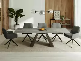 Signal Meble Valgomojo komplektas - Stalas SALVADORE CERAMIC+ Kėdės NOTTI BREGO