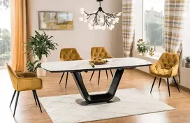 Signal Meble Valgomojo komplektas - Stalas ARMANI CERAMIC + Kėdės CHERRY VELVET