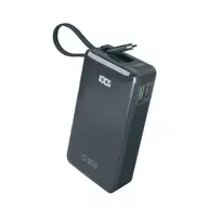 Išorinė baterija SBS 10000 mAh 20W su integruotu USB-C laidu ir skaitmeniniu ekranu - tamsiai pilka