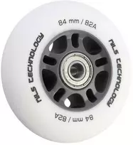 PU 84x24 82A MATTE Baltas (4 vnt) + ABEC-9 CHROME (8 vnt) NILS EXTREME RINKINYS