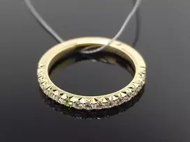 Geltono aukso žiedas su briliantais