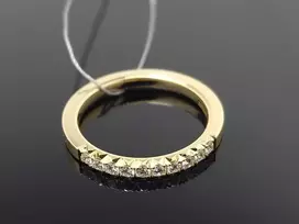 Geltono aukso žiedas su briliantais