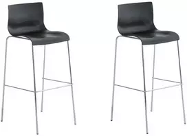Mville 2 baro kėdžių rinkinys HOVER plastikinis 4 kojų rėmas juodas, chromuotas