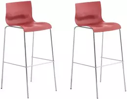 Mville 2 baro kėdžių rinkinys HOVER plastikinis 4 kojų rėmas raudonas, chromas