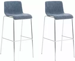 Mville 2 baro kėdžių rinkinys „Hover“ audinys, 4 kojų rėmas, mėlynas, chromas