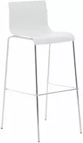 Mville Hover baro kėdė, plastikinė, 4 kojų pagrindo, balta, chromuota