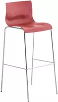 Mville Hover baro kėdė, plastikinė, 4 kojos, raudona, chromuota