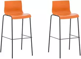 Mville 2 baro kėdžių rinkinys HOVER plastikinis 4 kojų rėmas oranžinis, juodas