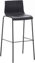 Mville Hover baro kėdė, plastikinė, 4 kojos, juoda, juoda