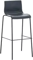Mville Hover baro kėdė, plastikinė, 4 kojos, pilka, juoda